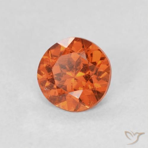 Hilo de espesartita Ámbar naranja natural de 0.57 ct, Redondo, SI