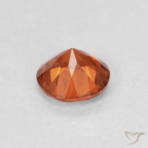 Hilo de espesartita Ámbar naranja natural de 0.57 ct, Redondo, SI