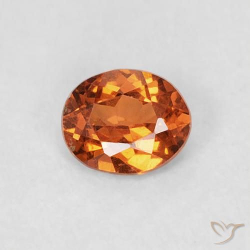 0.25ct Natural Naranja oscuro Hilo de espesartita, Ovalada, VS-SI