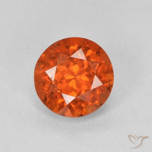 1.85ct Natural Naranja rojizo Hilo de espesartita, Redondo, SI