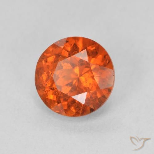 Hilo de espesartita Naranja rojizo natural de 1.85 ct, Redondo, SI
