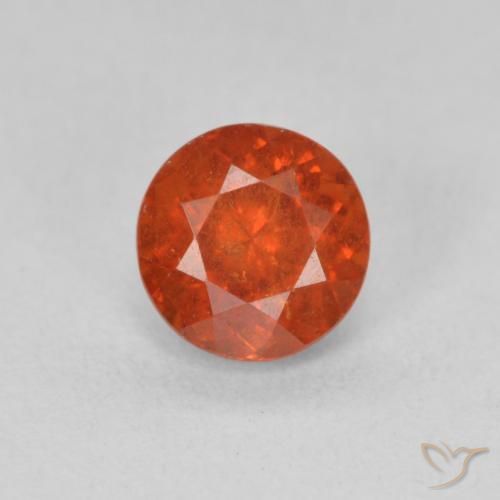 1.57ct Natural Naranja rojizo Hilo de espesartita, Redondo, SI