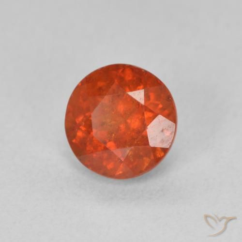 Hilo de espesartita Naranja rojizo natural de 1.57 ct, Redondo, SI