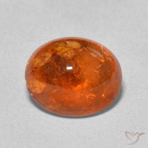 4.78ct Natural Naranja rojizo Hilo de espesartita, Ovalada, Transparente