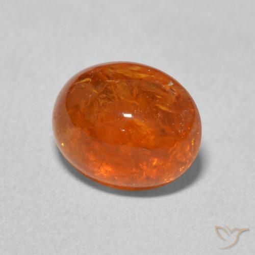 Hilo de espesartita Naranja medio natural de 3.86 ct, Ovalada, Transparente