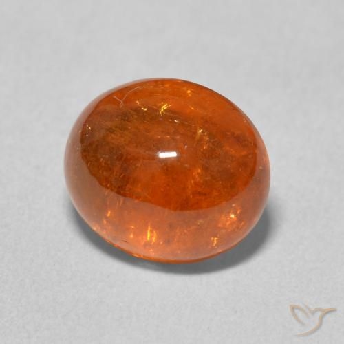 Hilo de espesartita Naranja medio natural de 4.38 ct, Ovalada, Transparente