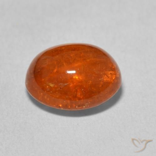 Hilo de espesartita Naranja medio natural de 4.38 ct, Ovalada, Transparente