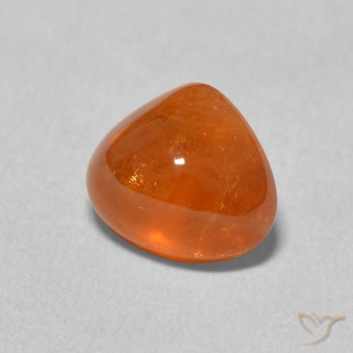 Hilo de espesartita Naranja medio natural de 3.14 ct, En forma de pera, Transparente