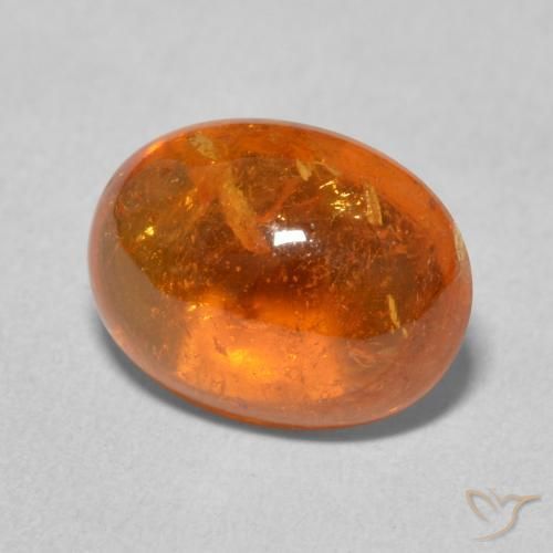 Hilo de espesartita Naranja rojizo natural de 4.88 ct, Ovalada, Transparente