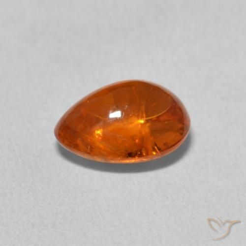 Hilo de espesartita Naranja fuego natural de 2.39 ct, En forma de pera, Transparente