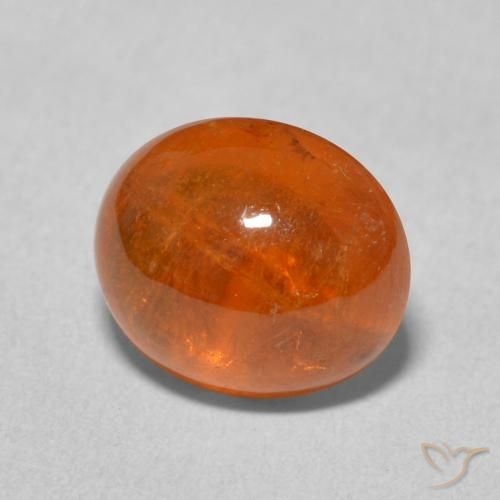 Hilo de espesartita Naranja medio natural de 4.85 ct, Ovalada, Transparente