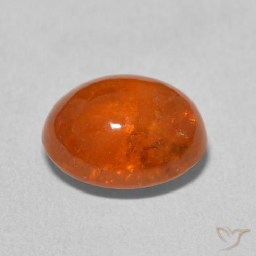 Hilo de espesartita Naranja medio natural de 4.85 ct, Ovalada, Transparente