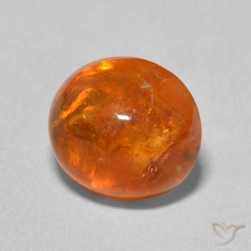 Hilo de espesartita Naranja fuego natural de 4.57 ct, Ovalada, Transparente