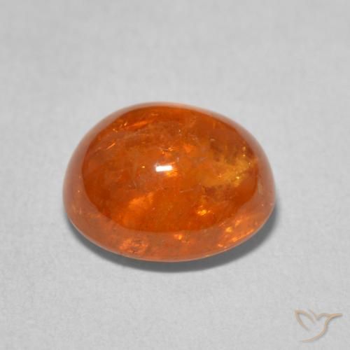 Hilo de espesartita Naranja fuego natural de 4.57 ct, Ovalada, Transparente