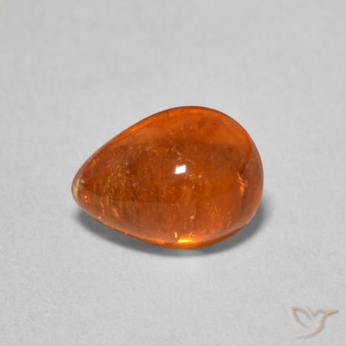 2.18ct Natural Ámbar naranja Hilo de espesartita, En forma de pera, Transparente