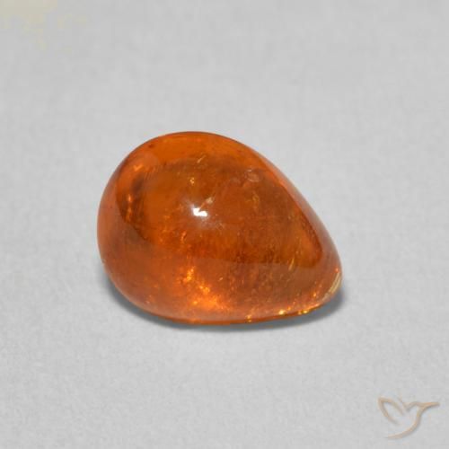 Hilo de espesartita Ámbar naranja natural de 2.18 ct, En forma de pera, Transparente