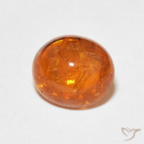 Hilo de espesartita Naranja fuego natural de 3.25 ct, Ovalada, Transparente