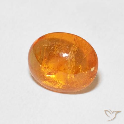 Hilo de espesartita Ámbar naranja natural de 2.62 ct, Ovalada, Transparente