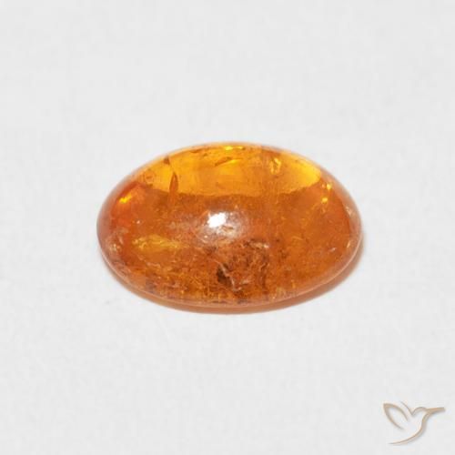 Hilo de espesartita Ámbar naranja natural de 2.62 ct, Ovalada, Transparente