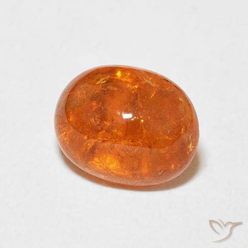 Hilo de espesartita Naranja medio natural de 3.09 ct, Ovalada, Transparente