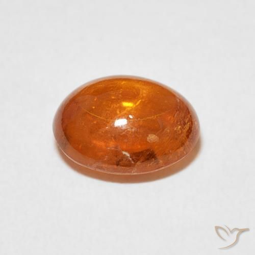Hilo de espesartita Naranja fuego natural de 3.45 ct, Ovalada, Transparente