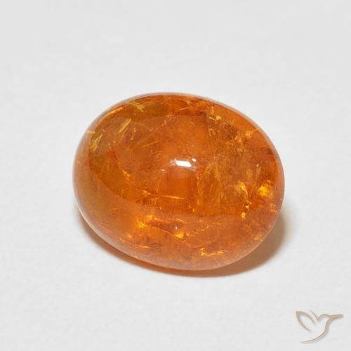 Hilo de espesartita Naranja claro natural de 5.25 ct, Ovalada, Transparente