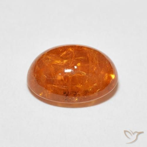 Hilo de espesartita Naranja claro natural de 5.25 ct, Ovalada, Transparente