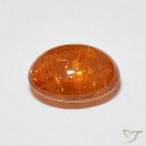 Hilo de espesartita Naranja medio natural de 4.38 ct, Ovalada, Transparente