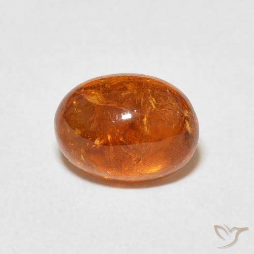 3.21ct Natural Ámbar naranja Hilo de espesartita, Ovalada, Transparente