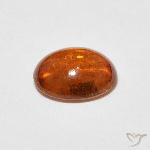 Hilo de espesartita Ámbar naranja natural de 2.23 ct, Ovalada, Transparente