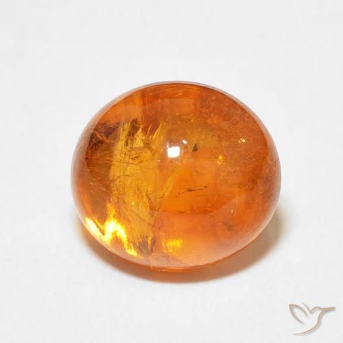 5.78ct Natural Ámbar naranja Hilo de espesartita, Ovalada, Transparente