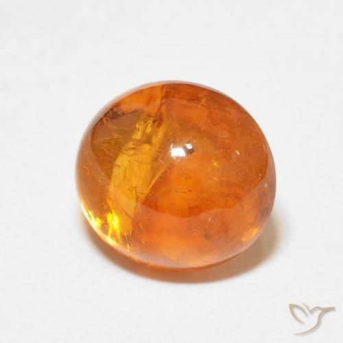 Hilo de espesartita Ámbar naranja natural de 5.78 ct, Ovalada, Transparente