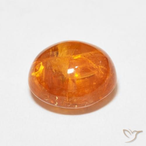 Hilo de espesartita Ámbar naranja natural de 5.78 ct, Ovalada, Transparente