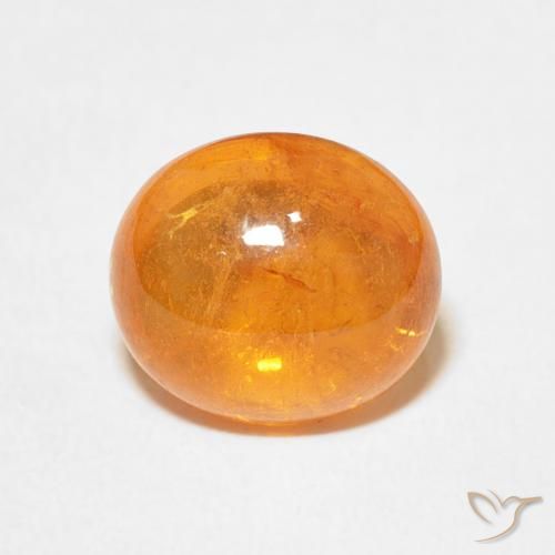 4.56ct Natural Ámbar naranja Hilo de espesartita, Ovalada, Transparente