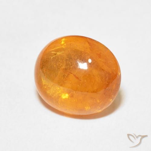Hilo de espesartita Ámbar naranja natural de 4.56 ct, Ovalada, Transparente