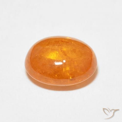 Hilo de espesartita Ámbar naranja natural de 4.56 ct, Ovalada, Transparente