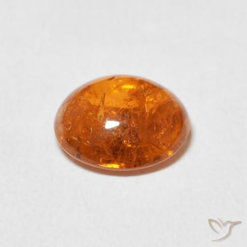 Hilo de espesartita Ámbar naranja natural de 2.53 ct, Ovalada, Transparente