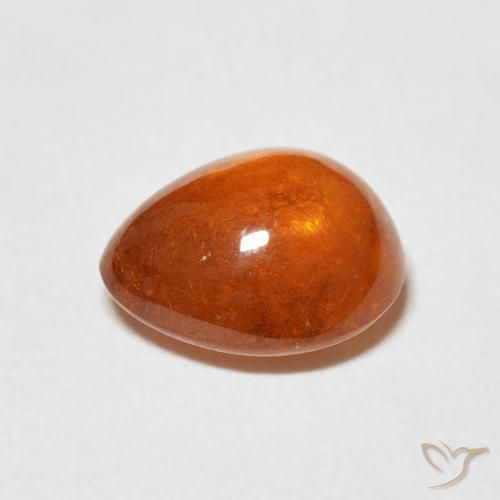 Hilo de espesartita Naranja medio natural de 3.04 ct, En forma de pera, Transparente
