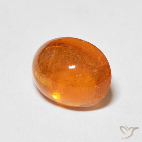 Hilo de espesartita Naranja medio natural de 4.21 ct, Ovalada, Transparente