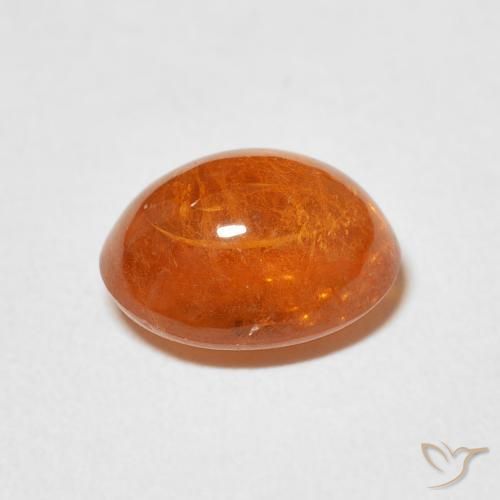 Hilo de espesartita Naranja medio natural de 4.21 ct, Ovalada, Transparente