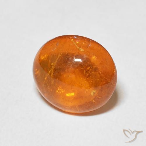 Hilo de espesartita Naranja fuego natural de 3.36 ct, Ovalada, Transparente