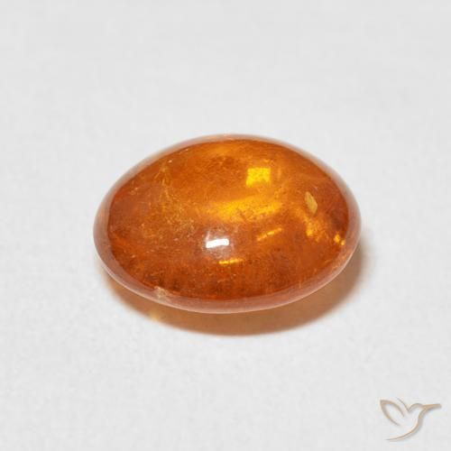Hilo de espesartita Naranja fuego natural de 3.36 ct, Ovalada, Transparente