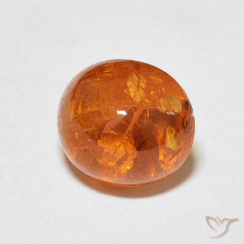 Hilo de espesartita Naranja oscuro natural de 3.49 ct, Ovalada, Transparente
