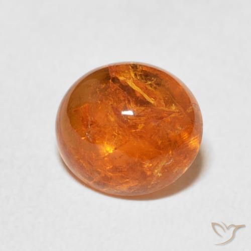 Hilo de espesartita Naranja oscuro natural de 3.22 ct, Ovalada, Transparente