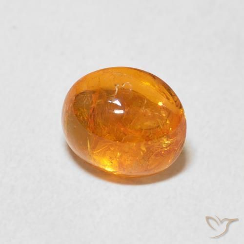 Hilo de espesartita Ámbar naranja natural de 1.80 ct, Ovalada, Transparente