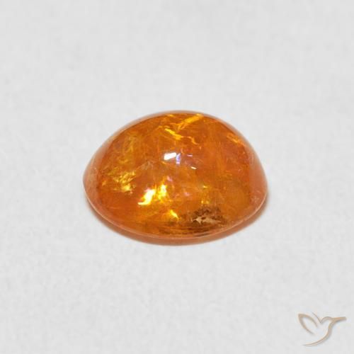 Hilo de espesartita Ámbar naranja natural de 1.80 ct, Ovalada, Transparente