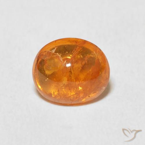 1.76ct Natural Ámbar naranja Hilo de espesartita, Ovalada, Transparente