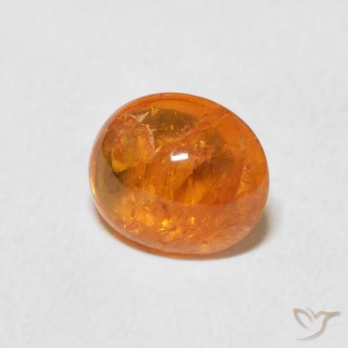 Hilo de espesartita Ámbar naranja natural de 1.76 ct, Ovalada, Transparente