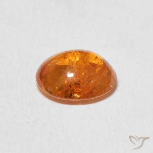 Hilo de espesartita Ámbar naranja natural de 1.76 ct, Ovalada, Transparente