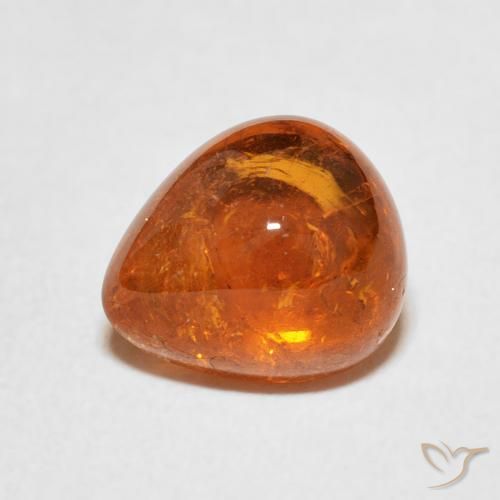 Hilo de espesartita Naranja oscuro natural de 3.88 ct, En forma de pera, Transparente